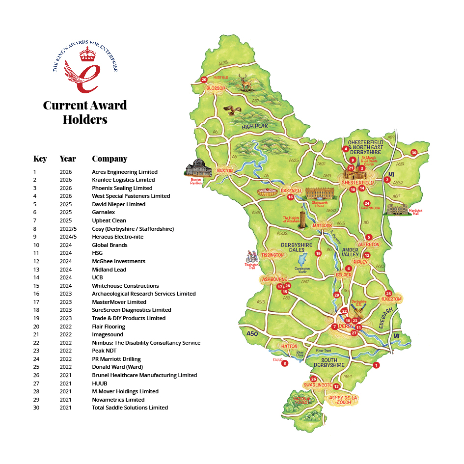 King Award 2026 Derbyshire Map 1